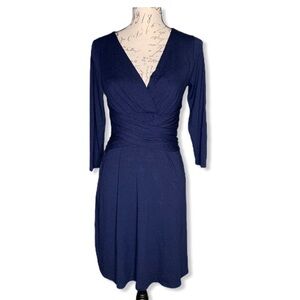 Three Dots 3/4 Length Sleeve Stretch Dress